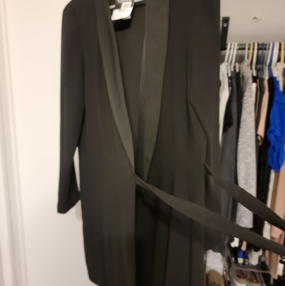 Topshop Black Blazer with Satin Lapel